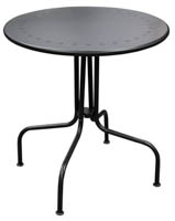Kahvilapöytä Cafe (Metallinen kokomusta pyöreäkantinen kahvilapöytä jossa on siro neliosainen jalka)