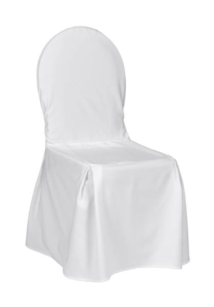 Valkoinen tuolihuppu rusetilla Banquet-tuoliin