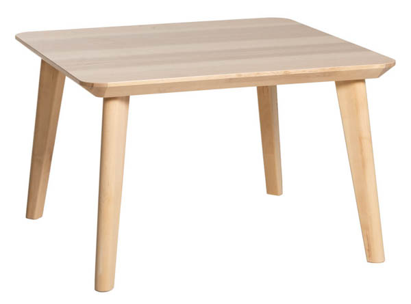 Pieni S-koon (70x70 cm) Saarni-pöytä matalilla 50cm jaloilla