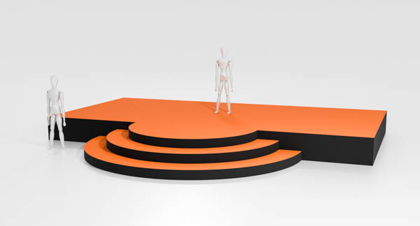 3D mallikuva esiintymislavasta