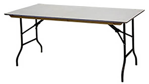 Line-suorakaidepöytä jossa on 160x80cm kokoinen kansi ja mustat taittojalat