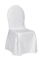 Valkoinen tuolihuppu rusetilla Banquet-tuoliin Valkoinen tuolihuppu rusetilla Banquet-tuoliin