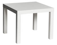 Valkoinen 55x55cm sohvapöytä Block Valkoinen neliön mallinen sohvapöytä