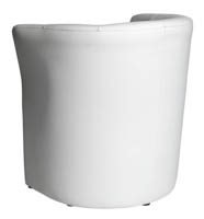 Tasainen ja rauhallinen Club nojatuolin takaosa Nojatuoli Club valkoisena versiona takaviistosta