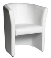 Valkoinen Club nojatuoli Nojatuoli Club valkoisena versiona etuviistosta