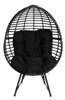 Musta Egg-nojatuoli edestäpäin 