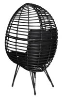 Musta Egg-nojatuoli takaviistosta