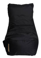 Musta Hotkiss Lili -säkkinojatuoli edestäpäin