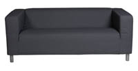 Tummaharmaa Klippan-vuokrasohva edestäpäin Tummaharmaa Klippan-vuokrasohva edestäpäin