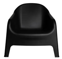 Musta muovinen Kupla nojatuoli edestäpäin