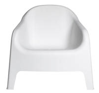 Valkoinen Kupla nojatuoli edestäpäin