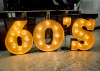Valokirjaimia 60S ja uusi heittomerkki