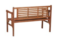 Puistonpenkki Park (puun/pyökin värinen) takaviistosta