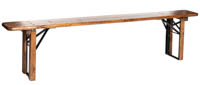 Penkki Rustiikki, 200cm, kokoontaittuva (Tumman ruskea Rustiikki-puupenkki)