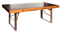 Suorakaidepöytä Rustiikki, 200x68cm, siisti (Suorakaidepöytä Rustiikki etuviistosta)