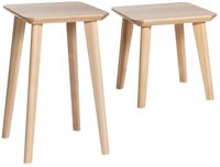 Suorakaidepöytä Saarni, puuta, koko XS (Kaksi XS-koon pienikokoisinta (45x45 cm) Saarni-pöytä korkeilla ja matalilla jaloilla)
