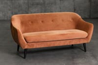 Oranssi Velvet sohva 2-3 henkilölle
