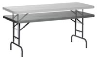Suorakaidepöytä Zown, 183x76 cm, taittojalat, KORKEUSSÄÄDETTÄVÄ (Zown 183cm suorakaidepöydän erikoisversio korkeussäädöllä)