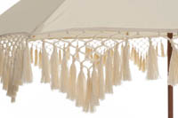 Aurinkovarjo Marokko, varjon reunuksen koristehapsuja Aurinkovarjo Marokko, varjon reunuksen koristehapsuja