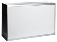 Perusmallinen esittelytiski/messutiski vaaleilla pinnoilla Vaalea perusmallinen esittely-/messutiski