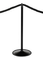 Paksumpi köysivaihtoehto Basso kulunohjaimiiin Musta kulunohjaintolppa jossa paksu versio tummasta hamppuköydestä