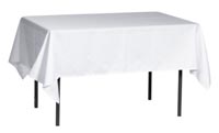 Pöytäliina, suorakaide, pieni 180x140cm (120cm suorakaidepöytiin) (Valkoinen pöytäliina 120cm koon suorakaidepöytiin)
