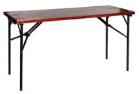 Pulpettipöytä 142x52 cm (Pulpettipöytä puisella kannella ja mustilla jaloilla)
