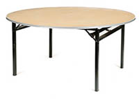 Pyöreä pöytä Dine, 150cm (Pyöreä 150cm taittojalkainen vuokrapöytä ilman liinoitusta)