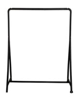 Musta vuokrattava vaaterekki suoraan edestä Musta vaaterekki suoraan edestä