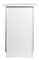 Valkoinen Fakta-puhujanpönttö edestä